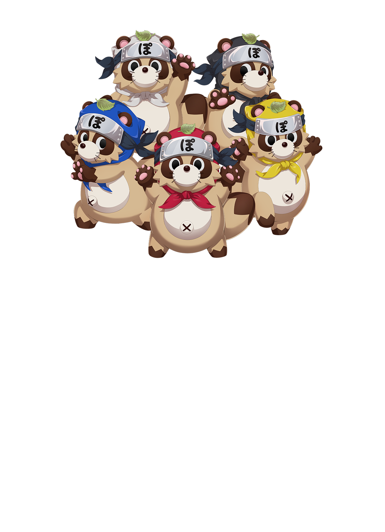 キャラクター紹介（タヌキ５人衆）